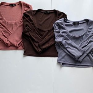 Cropped Ribbed Long Sleeve Bundle